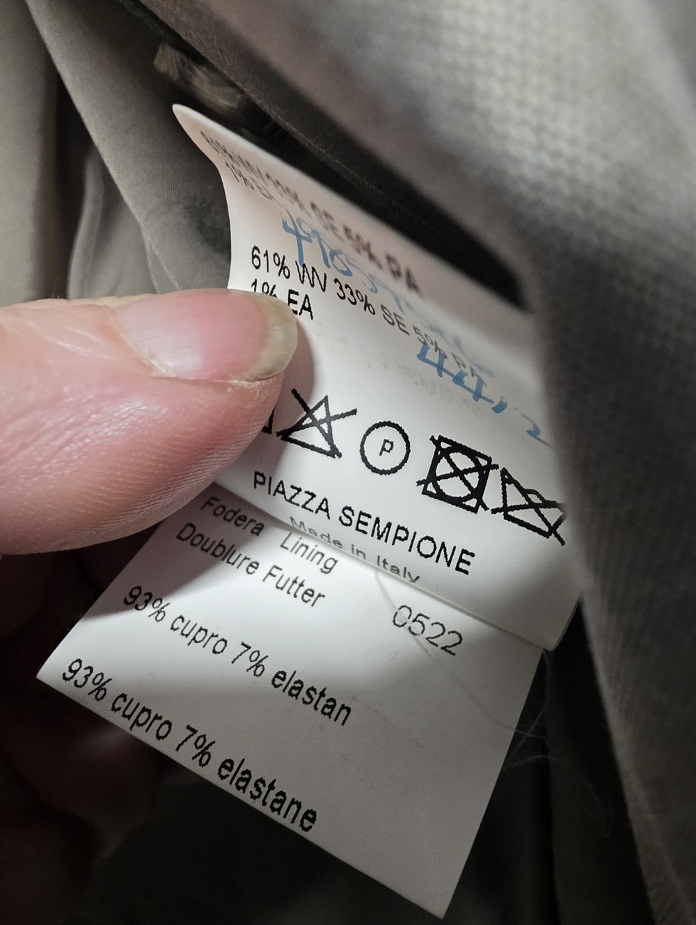 Piazza Sempione Gray Pinstripe Wool Silk Blazer Jacket IT 48 US 12 Made in Italy - Picture 4 of 8